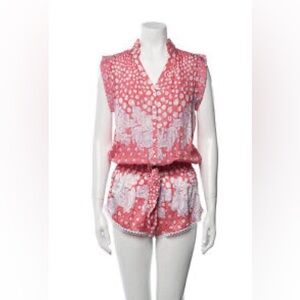 🎀Poupette st barths  small silk Red and Purple Sleeveless Romper